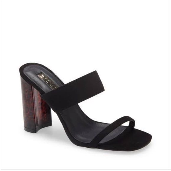 Billini Shoes - BILLINI XENA BLACK TORTOISE STRAPPY BLOCK HIGH HEELS SIZE 8 NEW